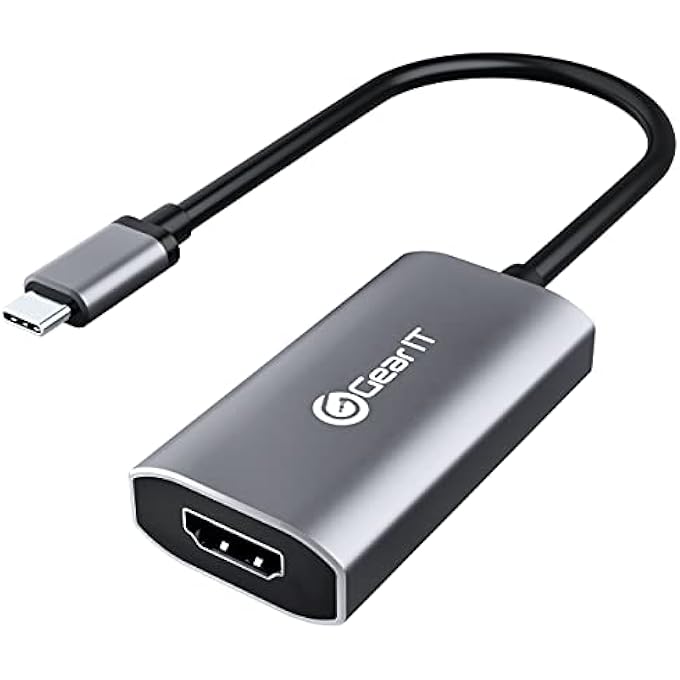 GearIT USB-C TO HDMI 8K HDR ADAPTOR, 8K@60HZ OR 4K@120HZ DP ALT MODE, TYPE C THUNDERBOLT 3/4 COMPATIBLE FOR MACBOOK PRO 2020, IPAD PRO 2020, GALAXY S20, AND MORE - Image 1