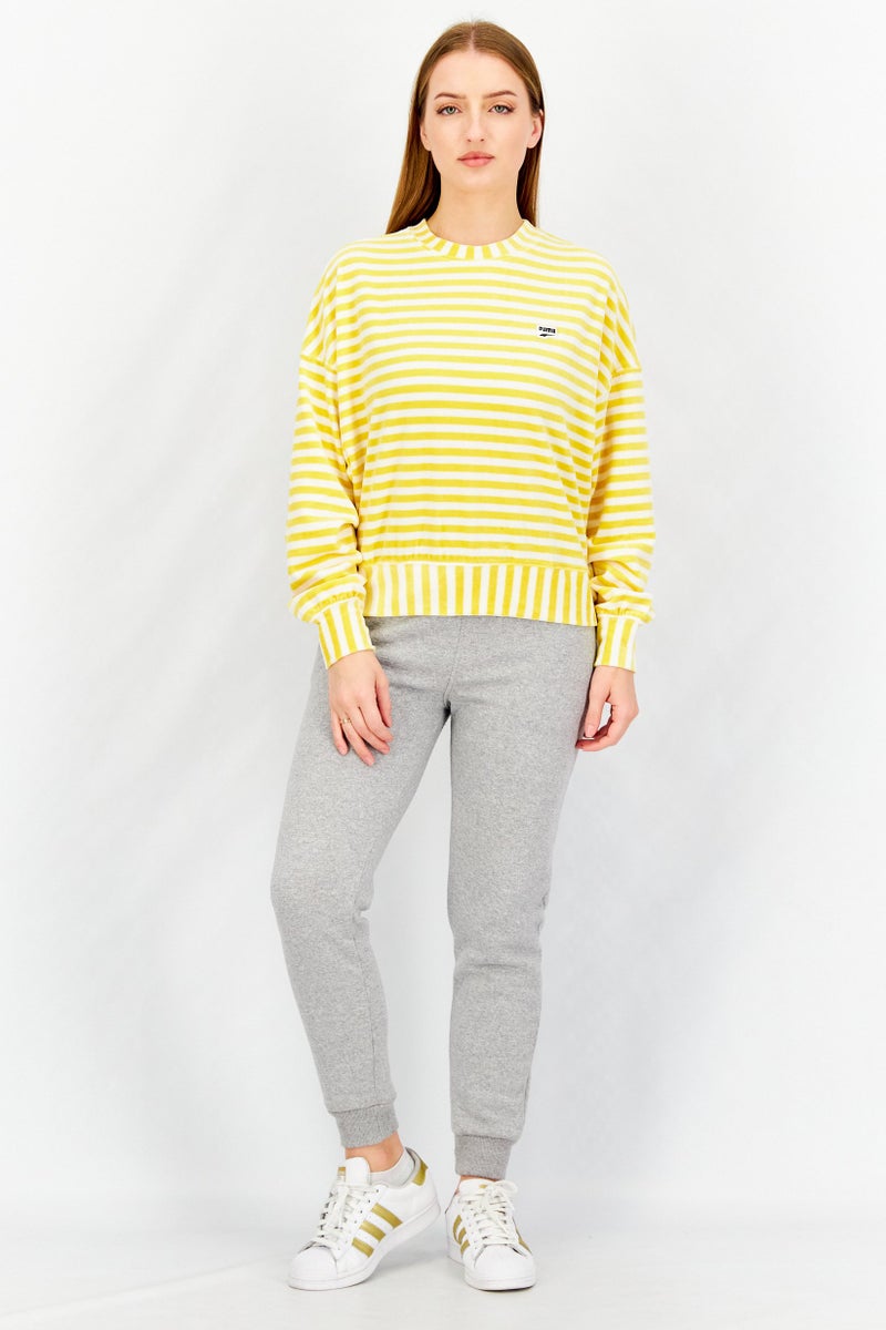 PUMA Women Relaxed Fit Long Sleeve Training Sweatshirt, Yellow  - Image 2