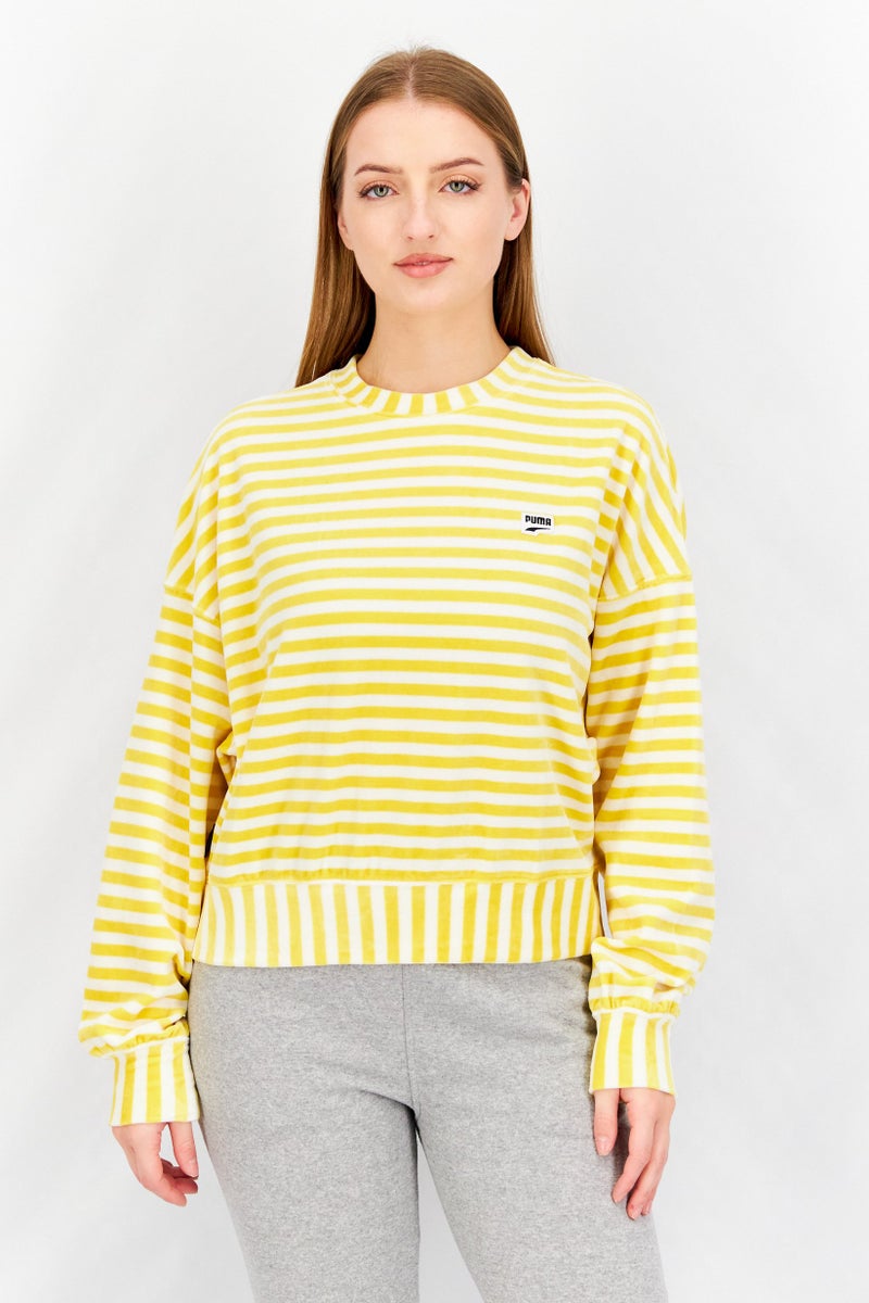 PUMA Women Relaxed Fit Long Sleeve Training Sweatshirt, Yellow  - Image 1
