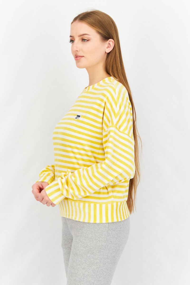 PUMA Women Relaxed Fit Long Sleeve Training Sweatshirt, Yellow  - Image 4