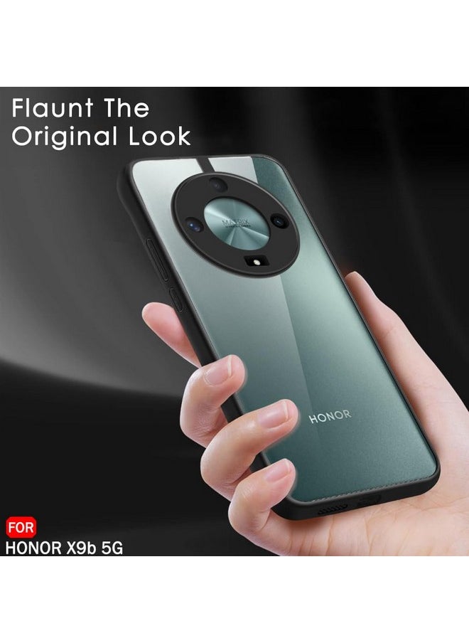 ذا جيفت كارت - غطاء خلفي أنيق ومضاد للصدمات من ذا جيفت كارت لهاتف هونر X9B 5G | حماية 360 درجة | غطاء خلفي شفاف صلب وشفاف لهاتف هونر X9B 5G (مصنوع من البولي كربونات والبولي يوريثان الحراري، مصد أسود) - Image 1