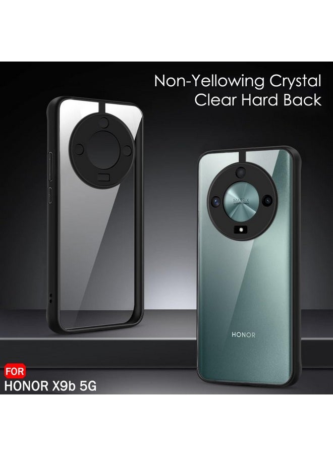 ذا جيفت كارت - غطاء خلفي أنيق ومضاد للصدمات من ذا جيفت كارت لهاتف هونر X9B 5G | حماية 360 درجة | غطاء خلفي شفاف صلب وشفاف لهاتف هونر X9B 5G (مصنوع من البولي كربونات والبولي يوريثان الحراري، مصد أسود) - Image 1