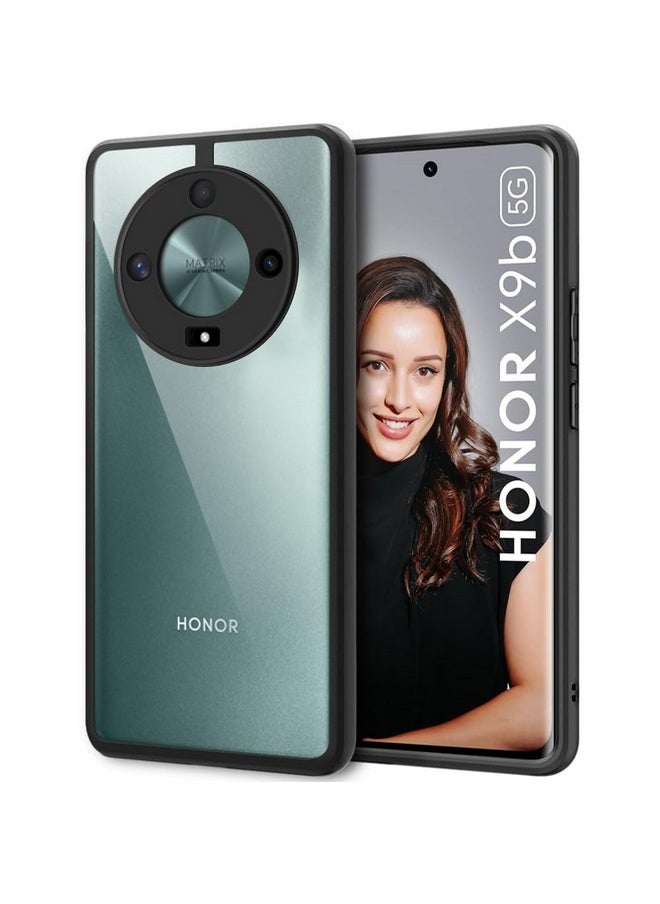 ذا جيفت كارت - غطاء خلفي أنيق ومضاد للصدمات من ذا جيفت كارت لهاتف هونر X9B 5G | حماية 360 درجة | غطاء خلفي شفاف صلب وشفاف لهاتف هونر X9B 5G (مصنوع من البولي كربونات والبولي يوريثان الحراري، مصد أسود) - Image 1