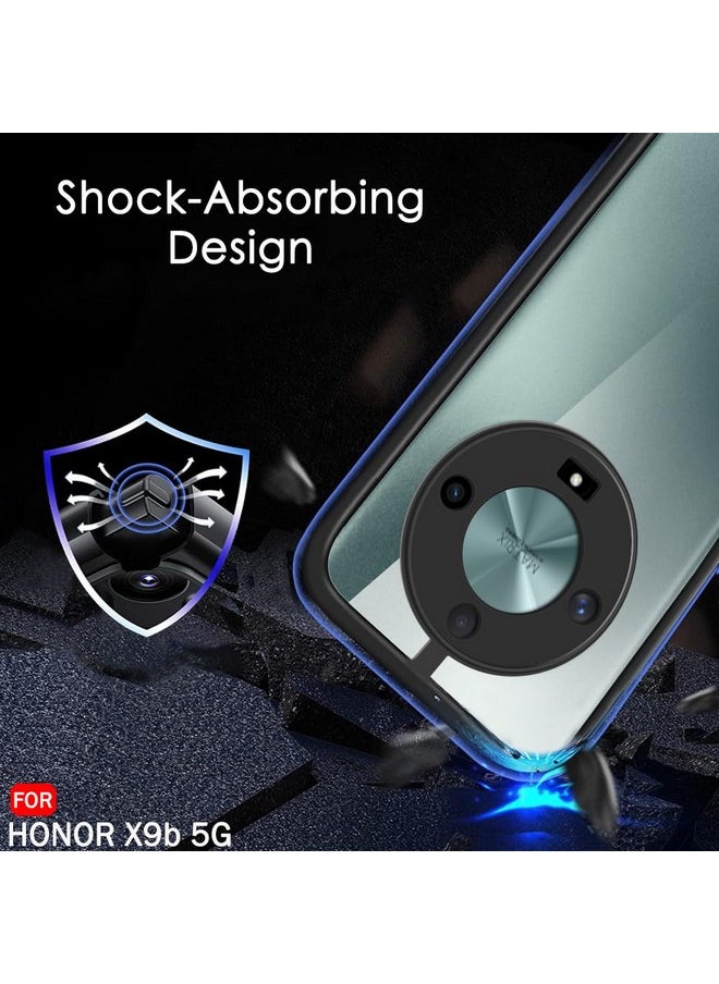 ذا جيفت كارت - غطاء خلفي أنيق ومضاد للصدمات من ذا جيفت كارت لهاتف هونر X9B 5G | حماية 360 درجة | غطاء خلفي شفاف صلب وشفاف لهاتف هونر X9B 5G (مصنوع من البولي كربونات والبولي يوريثان الحراري، مصد أسود) - Image 1