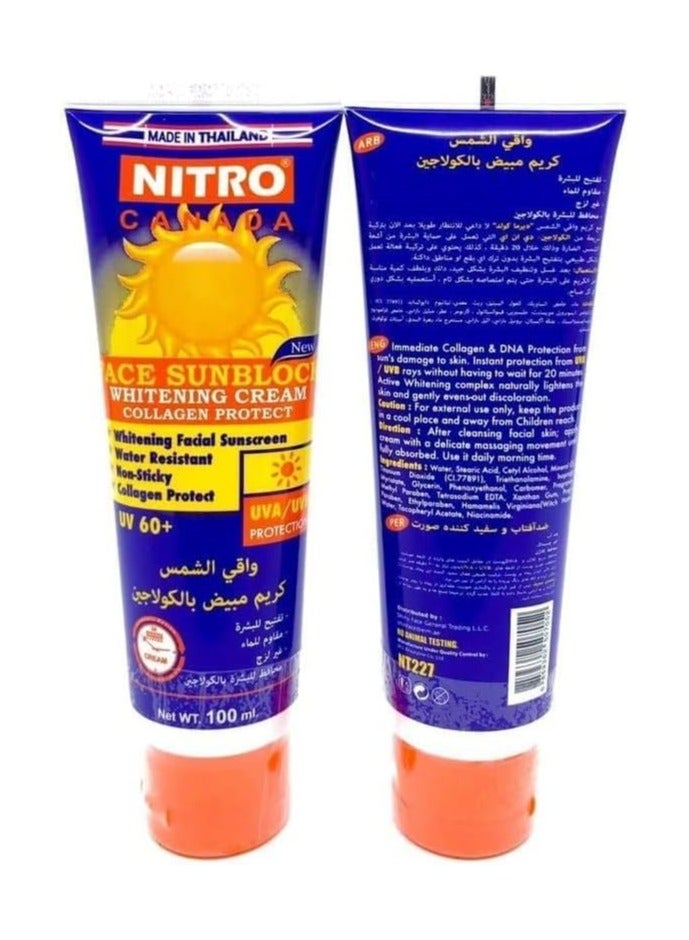 NITRO CANADA Sunscreen And Whitening Cream With Collagen White 100ml - Image 1