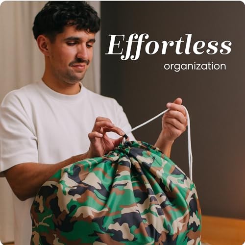 Handy Laundry Nylon Laundry Bag - Locking Drawstring Closure and Machine Washable. These Bags will Fit a Laundry Basket or Hamper and Strong Enough to Carry up to Three Loads of Clothes. (Camouflage) - Image 3