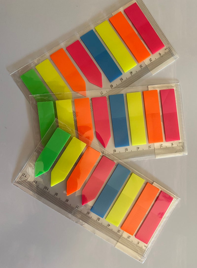 Heya Tria 24pcs Sheets Fluorescent Sticky Notes Self-Stick Index Tabs,