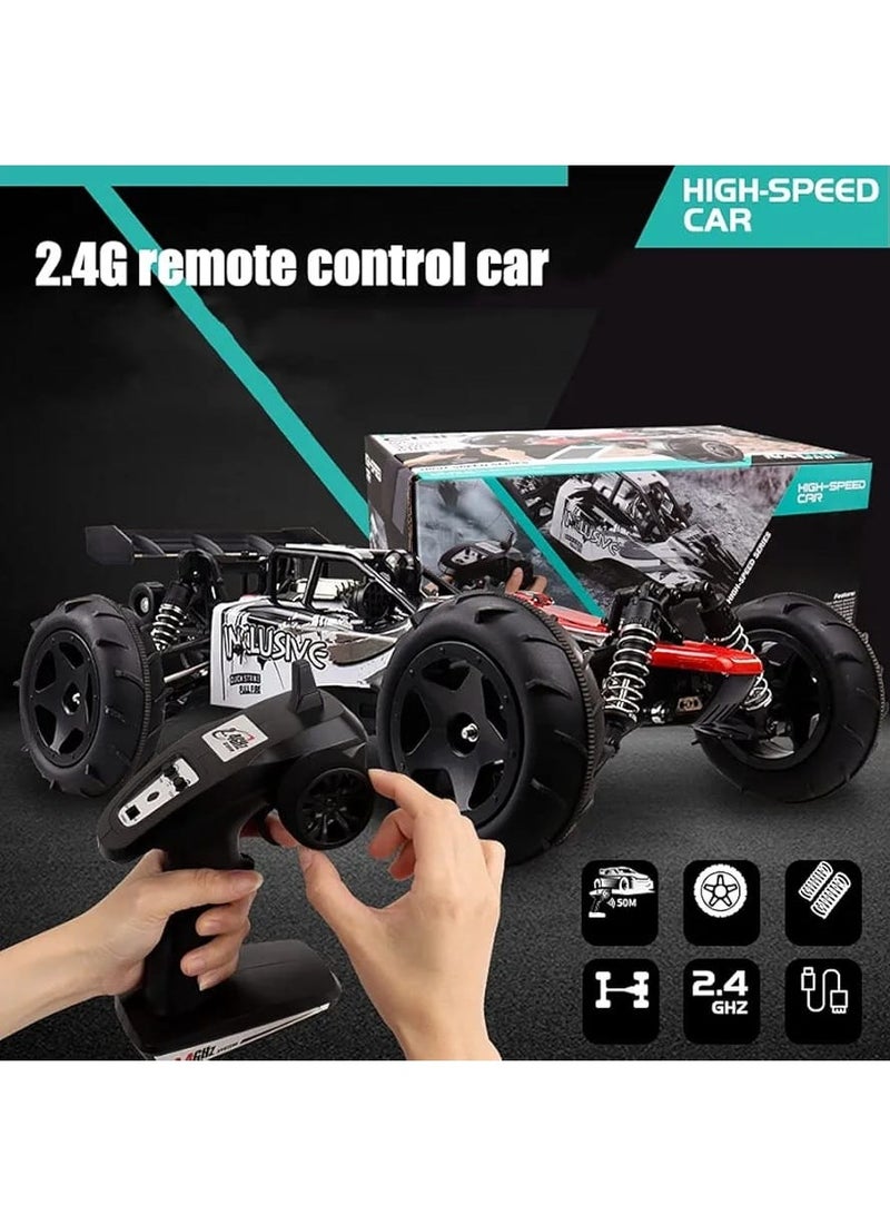 4WD 40 KM/H High-Speed Racing Buggy Vehicle 1:12 Ratio Independent Shock Absorber Brake Alloy Frame PVC Shell Headlight Off-Road RC Car Kids Boys Girls Xmas Birthday Gift  - Image 2