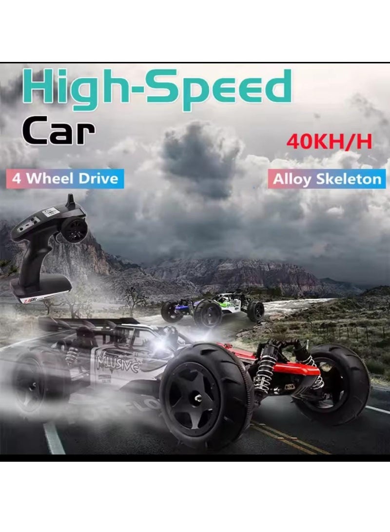 4WD 40 KM/H High-Speed Racing Buggy Vehicle 1:12 Ratio Independent Shock Absorber Brake Alloy Frame PVC Shell Headlight Off-Road RC Car Kids Boys Girls Xmas Birthday Gift  - Image 5