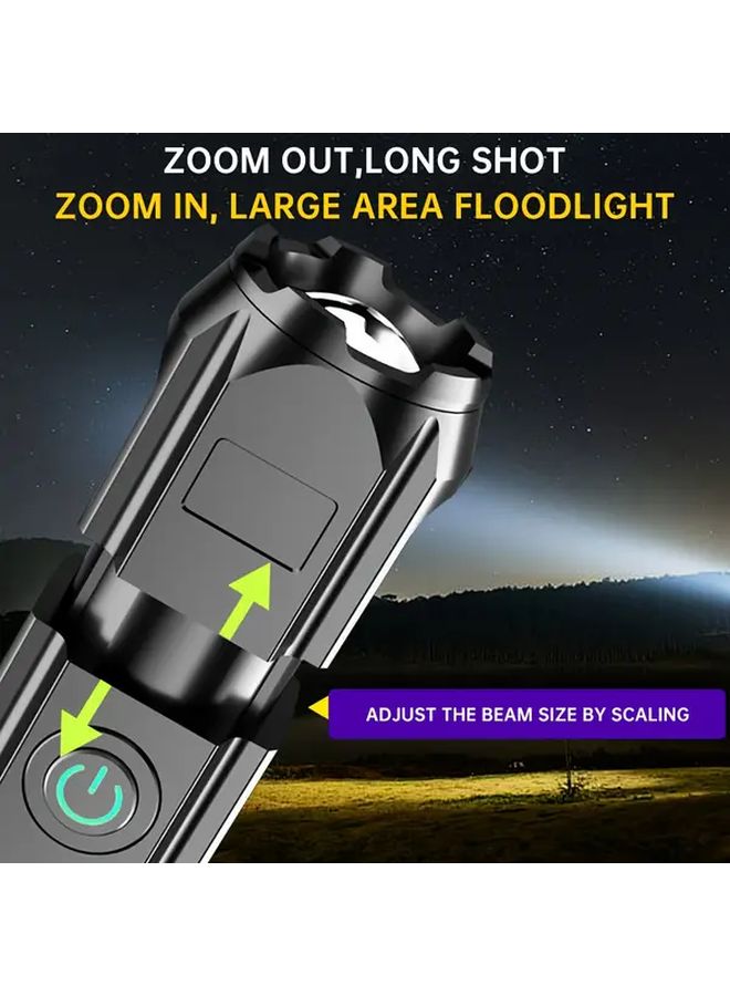 Super Bright Flashlight Fast Retractable Zoom USB Rechargeable 3 Modes Compact Portable For Camping Power Outages - Image 5