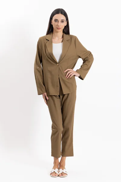 SHAPES LINEN BLEND BLAZER SET