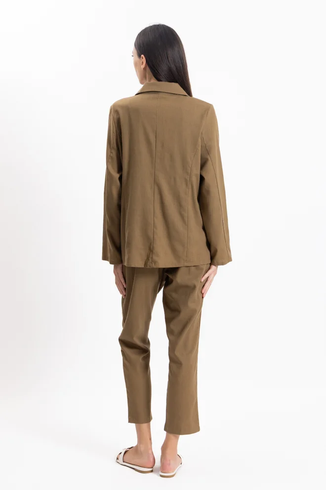 SHAPES LINEN BLEND BLAZER SET