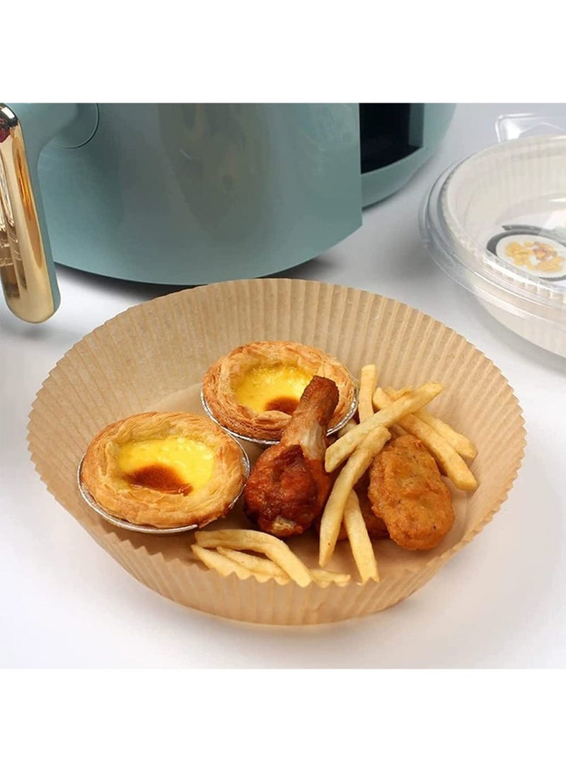 YOONISPRO 50-Pack Air Fryer Disposable Parchment Paper Liners – 20cm Non-Stick, Food-Grade Baking Paper for Air Fryer, Microwave & Oven, Heat-Resistant Round Liners (Brown) - Image 5