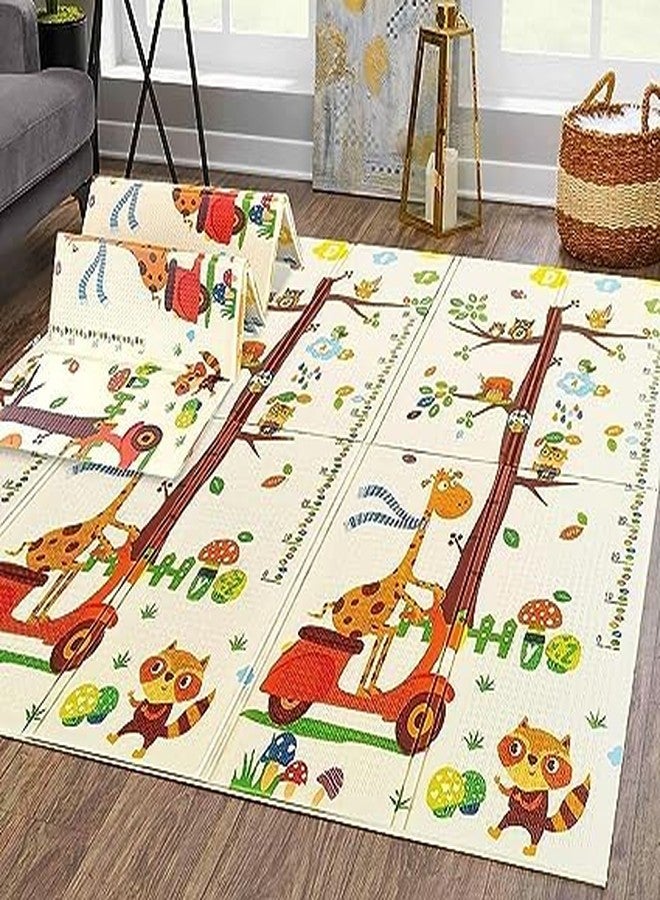 RIGJAK Baby Folding Play mat, Reversible Play mats for Kids, Baby Carpet, Playmat for XPE BPA Free Crawling Baby, Extra Large Fordable Foam Baby Play Mat (200 x 150 cm, 8 MM Thickness) (Giraffe) - Image 1