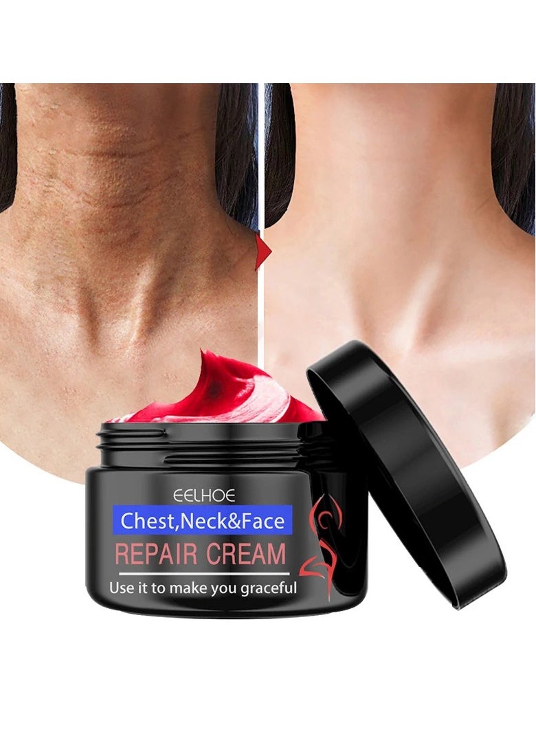 EELHOE - Facial Repair Cream, Safe And Smooth Neck Wrinkle Remover Cream, Anti Aging Firmining Skin Tightening Cream, Whitening Brighten Moisturizing Lotion For Face, Chest, Neck, Reducing Dark Spots Helves - Image 1