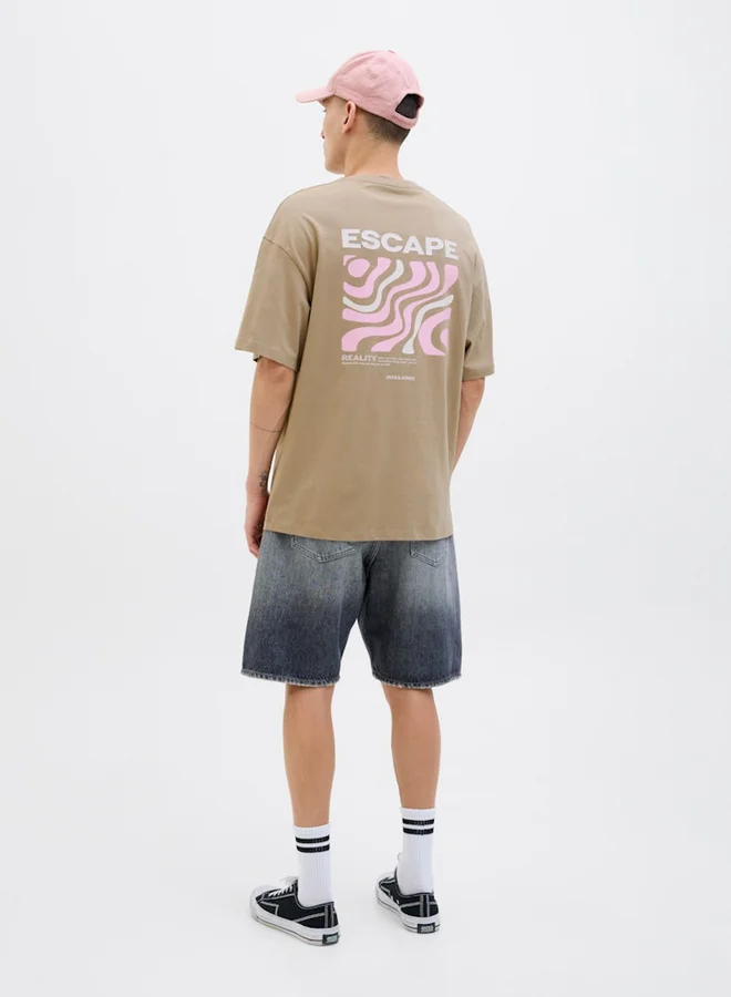 JACK & JONES Graphic Print Round Neck T-Shirt