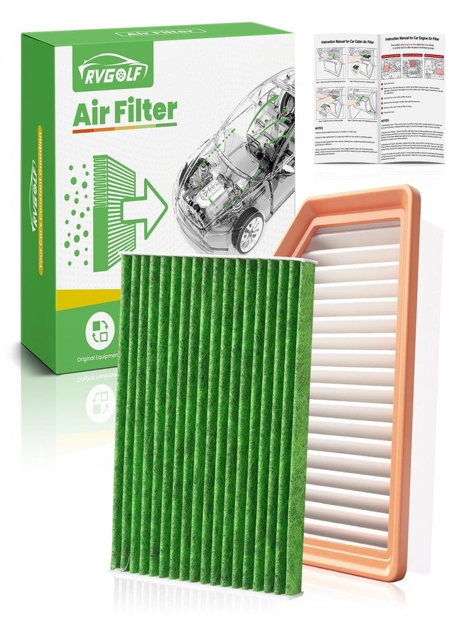 RVgolf Engine+Cabin Air Filters Fit for 2021 2022 2023 2024 2025 Nissan Rogue Engine Air Filter Replacement Cabin Air Filter Accessories# 16546-6RA0A 272775NA1A CF12552 - Image 1
