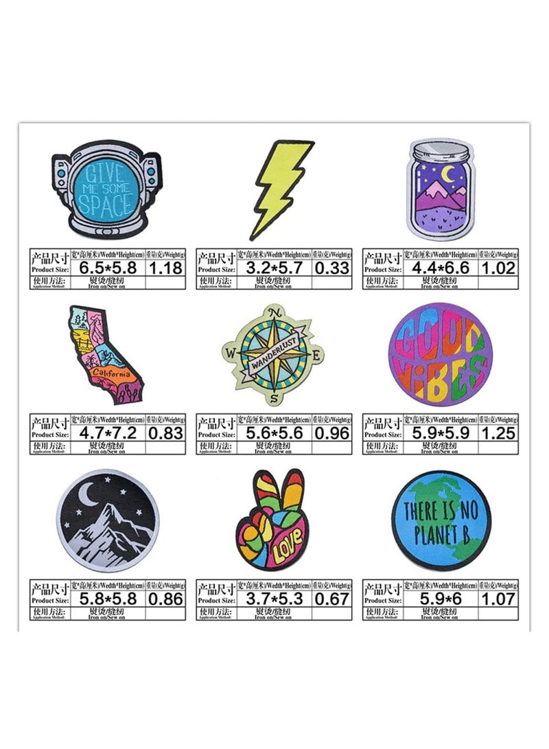 SYOSI 15 Pcs Iron on Patches Universe Space Plants Colorful Applique Patches Stickers Embroidered for Clothing DIY Clothes Stickers Custom Badges - Image 4