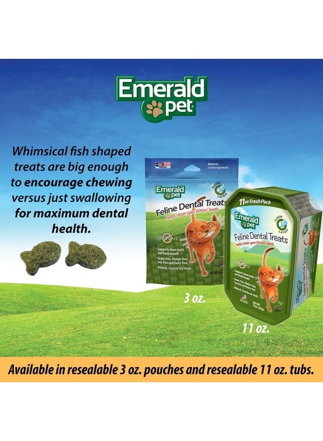 Emerald Pet Feline Dental Treats - Tasty and Crunchy Cat Dental Treats Grain Free - Natural Dental Treats to Clean Cat Teeth, Freshen Cat Breath, and Reduce Plaque and Tartar Buildup - Catnip Treats, 3 oz - Image 4