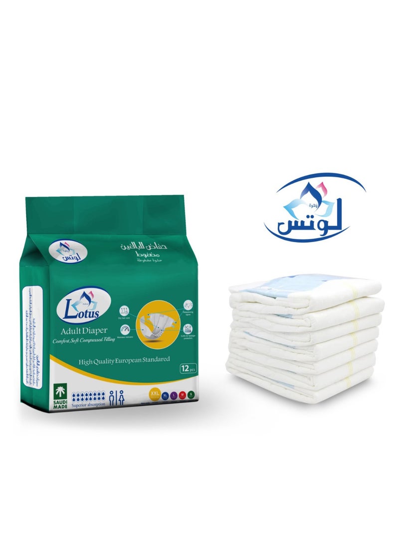 لوتس - حفائظ كبار السن مقاس كبير جدا جدا عبوة  12 حفاظ - Image 1