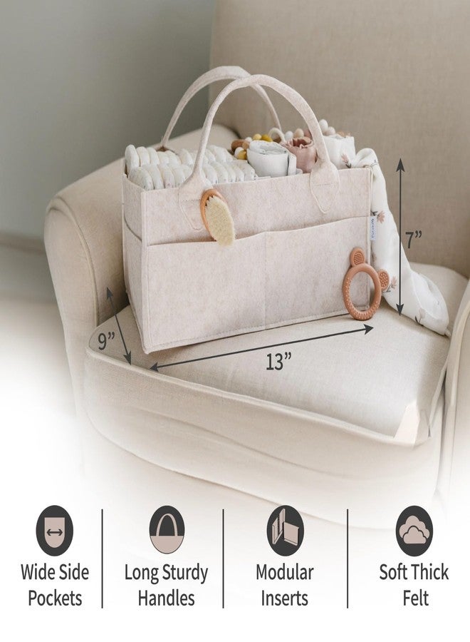 PUTSKA Nursery Storage Basket - Baby Diaper Caddy Organizer for Diaper Station, Newborn Essentials, Baby Shower List and Registry Gift Must-Haves for Boy or Girl - Mocha, Small - Image 3