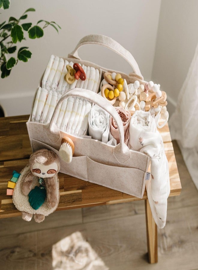PUTSKA Nursery Storage Basket - Baby Diaper Caddy Organizer for Diaper Station, Newborn Essentials, Baby Shower List and Registry Gift Must-Haves for Boy or Girl - Mocha, Small - Image 2