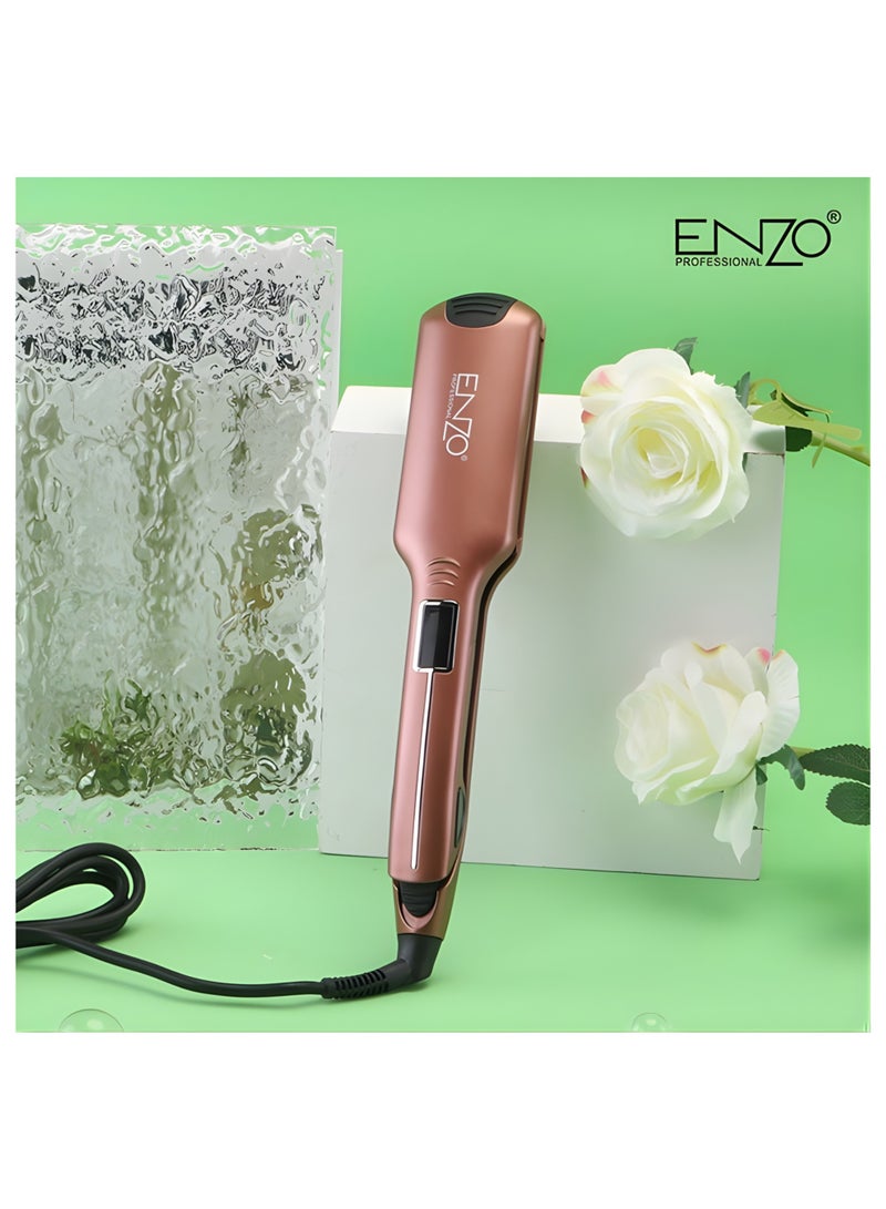 إنزو EN‑3851 مكواة شعر احترافية | تصفيف سريع | صفائح تيتانيوم بالأشعة تحت الحمراء | حماية من التجعد | شعر ناعم ولامع - Image 5