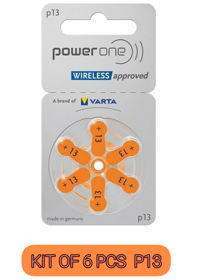 Power One SET Of 6 Pecs High Level Hearing Aid Batteries P13  - Image 1