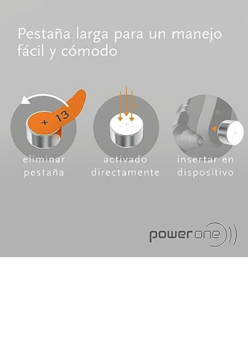 Power One SET Of 6 Pecs High Level Hearing Aid Batteries P13  - Image 2