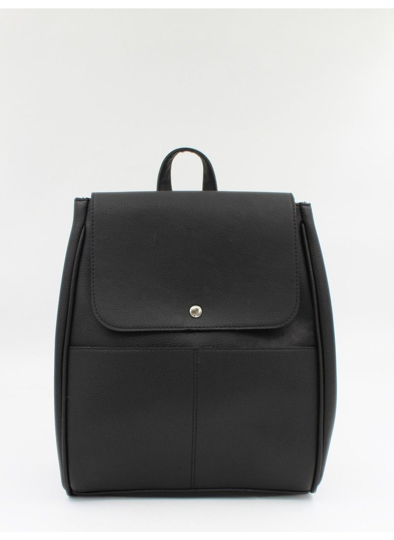 With-W - Waterproof Leather Look Women's Backpack with Pocket Faux Leather Casual/Daily Faux Leather Patterned Black - Image 1