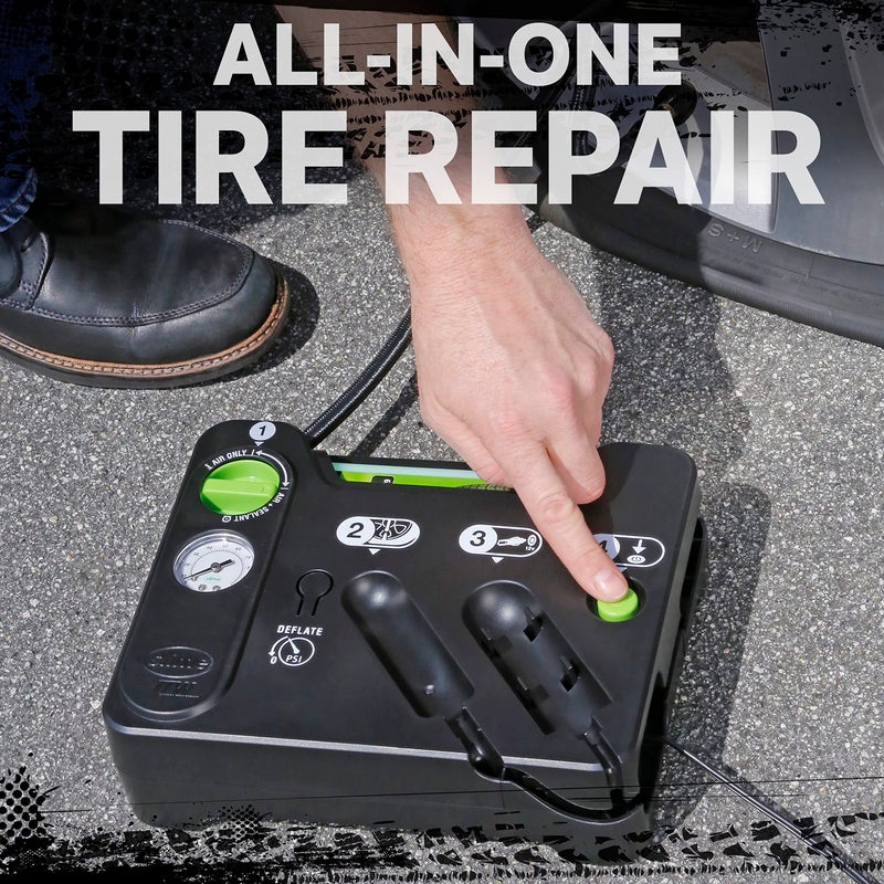 Slime 50122 Flat Tire Puncture Emergency Kit, Includes Sealant and Tire Inflator Pump, Analog, Suitable for Cars and Other Highway Vehicles, 10 Min Fix - Image 2