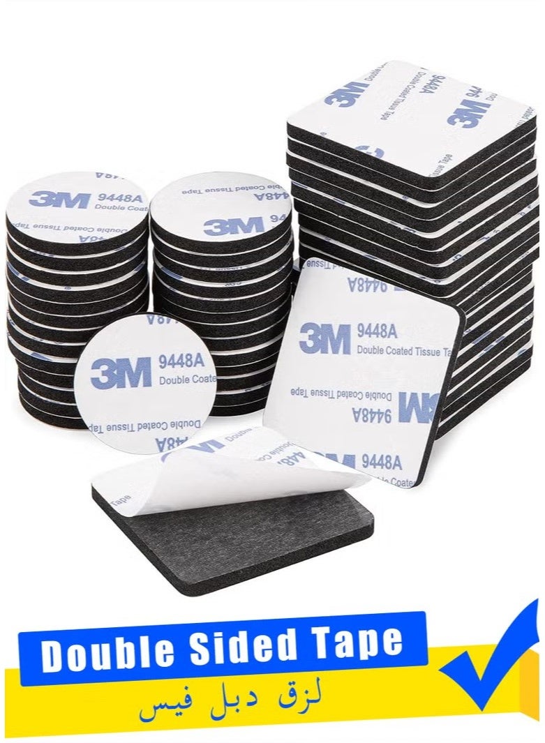 3M Heavy Duty Double Sided Tape: 100 Pcs 40x40mm Waterproof Foam Adhesive Pads for Strong Hold - Mount Pictures, Mirrors, Hooks on Walls & Glass, No Residue - Image 1