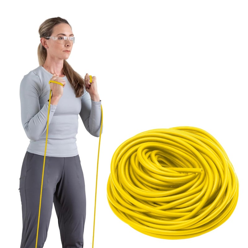 THERABAND Professional Latex Elastic Resistance Tubes - 100 Feet, Yellow, Beginner Level 2 for Upper & Lower Body Workouts - Image 1