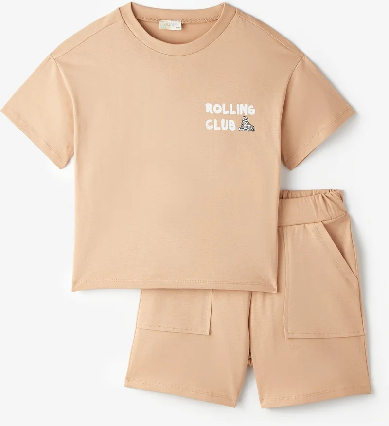 جون Boy Slogan Shorts Set