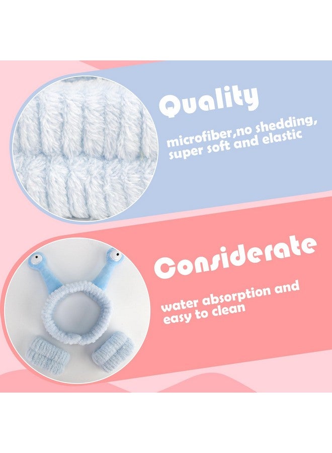 Canitor Snail Spa Headband Wrist Bands - Cute Animal Hair Accessories for Face Wash, Makeup Removal, and Skincare - Fun Gifts for Women and Girls - Image 5
