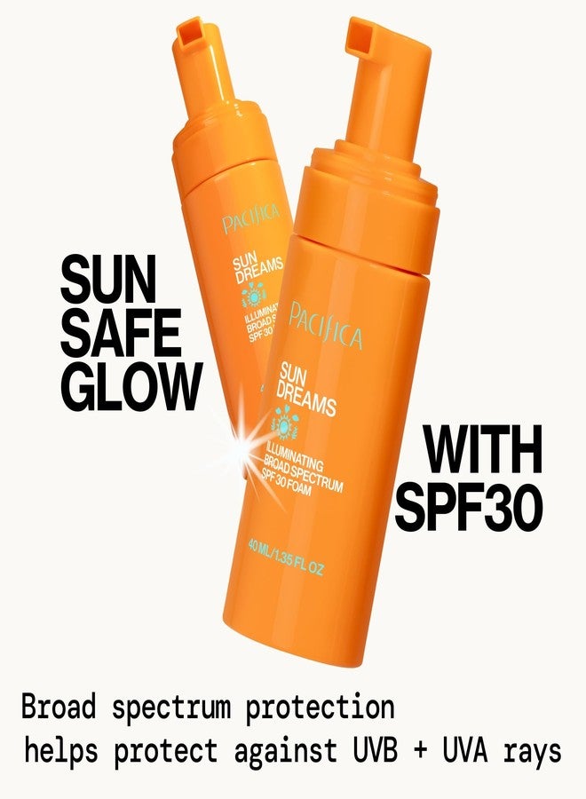Pacifica Facial Sunscreen - Sun Dreams Illuminating SPF 30 Foam Broad Spectrum Every Day Face Lotion UVA/UVB Protection - Image 2
