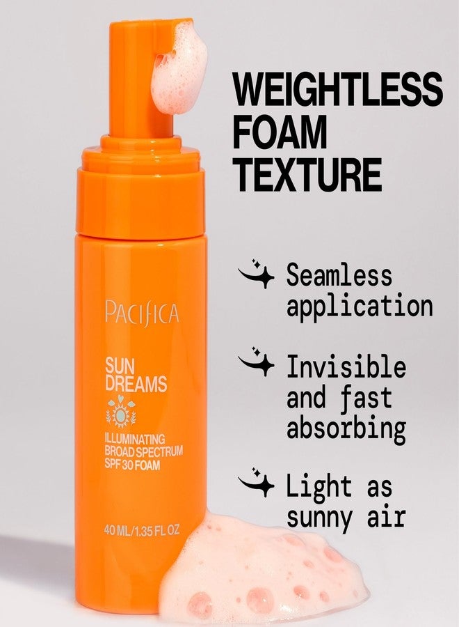 Pacifica Facial Sunscreen - Sun Dreams Illuminating SPF 30 Foam Broad Spectrum Every Day Face Lotion UVA/UVB Protection - Image 3