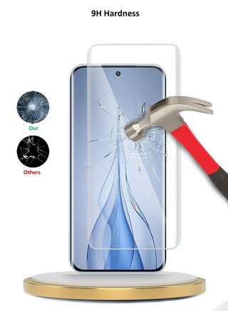 حافظ شاشة زجاجي مقسّى بحواف منحنية بالكامل مع غراء كامل لجهاز Tecno Pova Slim 5G 2025 الإصدار المميز (MSGUCN) - شفاف - view 4