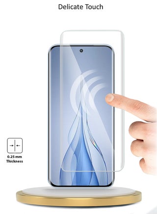 حافظ شاشة زجاجي مقسّى بحواف منحنية بالكامل مع غراء كامل لجهاز Tecno Pova Slim 5G 2025 الإصدار المميز (MSGUCN) - شفاف - view 5