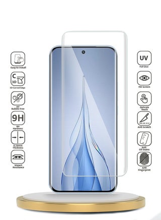 حافظ شاشة زجاجي مقسّى بحواف منحنية بالكامل مع غراء كامل لجهاز Tecno Pova Slim 5G 2025 الإصدار المميز (MSGUCN) - شفاف - view 2