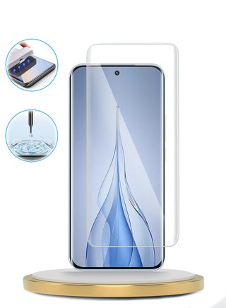 حافظ شاشة زجاجي مقسّى بحواف منحنية بالكامل مع غراء كامل لجهاز Tecno Pova Slim 5G 2025 الإصدار المميز (MSGUCN) - شفاف - view 3