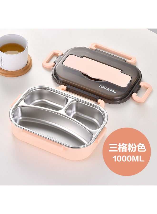 304 Stainless Steel Double-layer Fast Food Lunch Box Compartment Lunch Box Sealed Leak-proof Lunch Box Student Office Worker Lunch Box