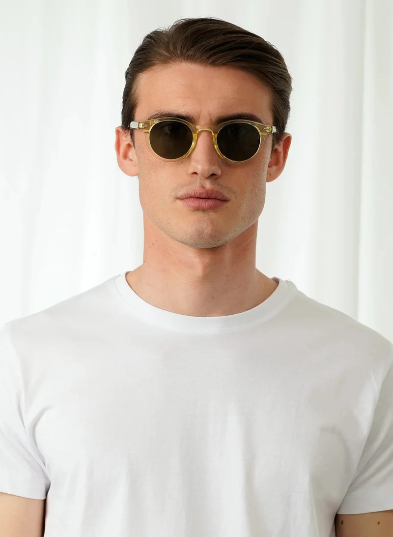 Explicit Poets Explicit Poets Unisex JAMES Yellow & Tortoise - Green Stylish Sunglasses, 4EP4