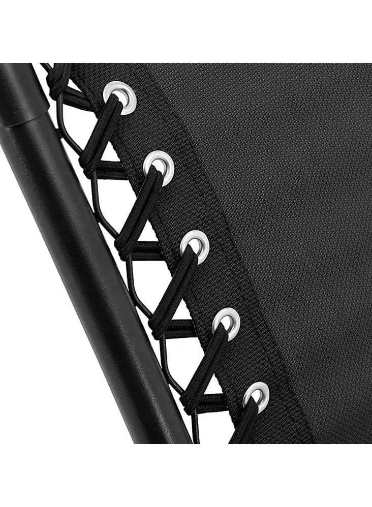 كينغ كامب كرسي استرخاء قابل للطي زيرو جرافيتي، وسادة استرخاء للفناء قابلة للتعديل بجانب حمام السباحة والفناء والشاطئ والتخييم في الهواء الطلق، سهل التخزين (أسود)، ستانلس ستيل - Image 3