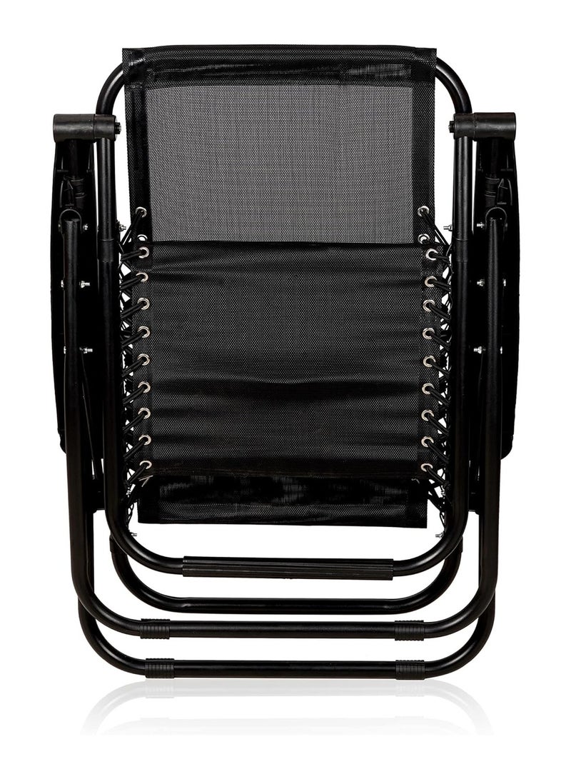 كينغ كامب كرسي استرخاء قابل للطي زيرو جرافيتي، وسادة استرخاء للفناء قابلة للتعديل بجانب حمام السباحة والفناء والشاطئ والتخييم في الهواء الطلق، سهل التخزين (أسود)، ستانلس ستيل - Image 5