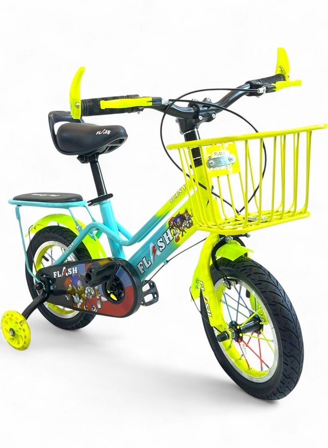 فلاش دراجة فلاش كيدز للأولاد ، اللون اصفر فسفوري، مقاس 16 من سن 5 سنوات ل8 سنوات - الوكيل الرسمي في مصر لشركة GTG TOYS - Image 1