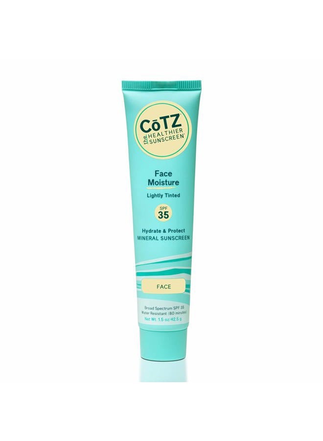 CoTZ Face Moisture Lightly Tinted Mineral Sunscreen Broad Spectrum SPF 35; 1.5 oz / 42.5 g - Image 1