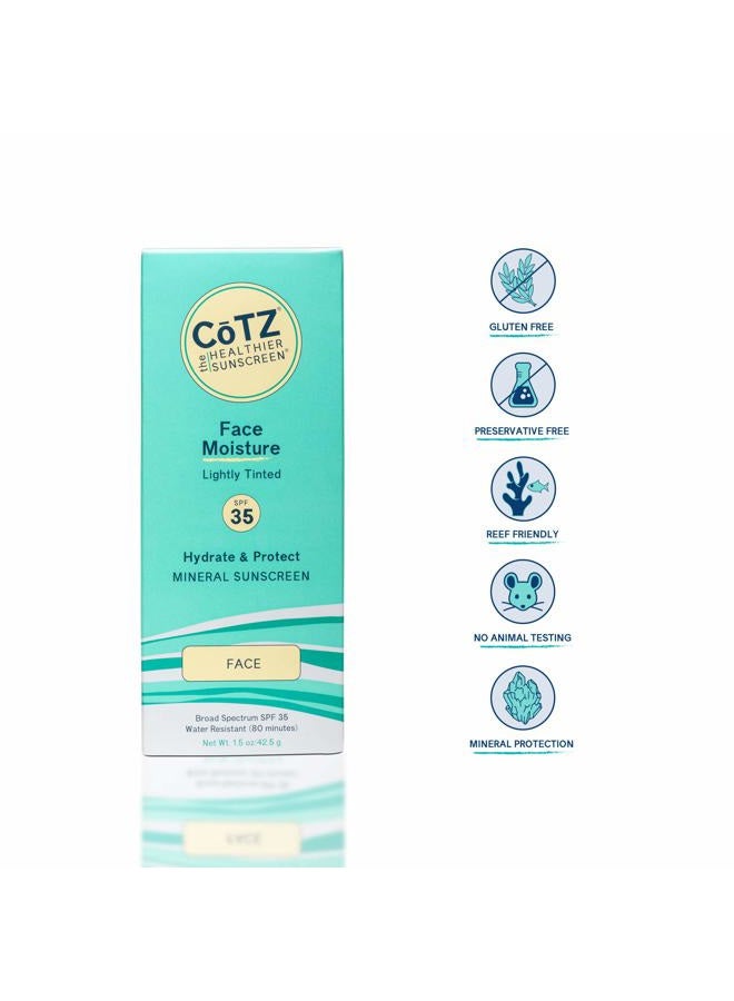 CoTZ Face Moisture Lightly Tinted Mineral Sunscreen Broad Spectrum SPF 35; 1.5 oz / 42.5 g - Image 2
