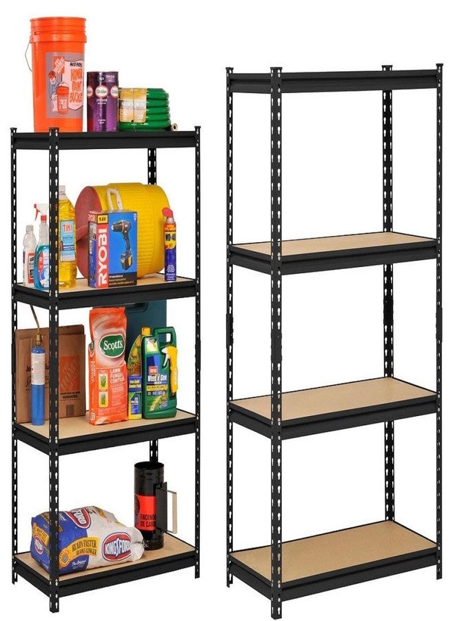 STAR WORK -Heavy Duty Steel Shelving Height Adjustable Multi Use for Kitchen,Home Decoration Furniture for Living Room,Bedroom (4 Section) 4'6" [H] X 2' [L] X 1 [D] - Image 1