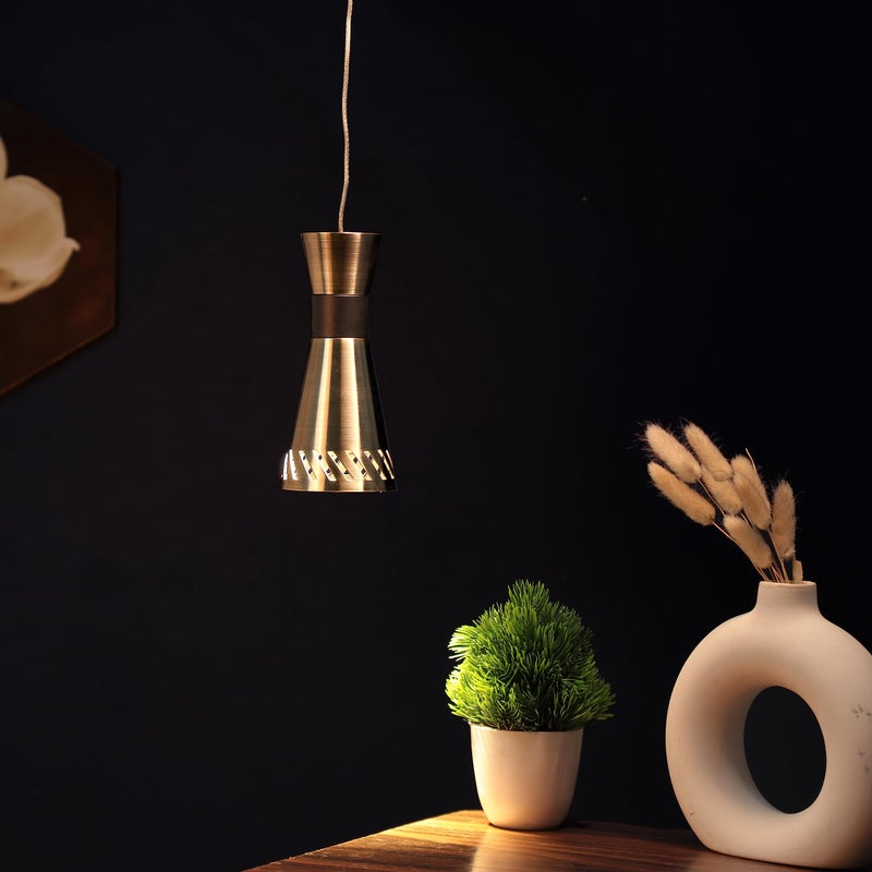 FILLISKA® Luxurious Hanging/Pendant Light (9 Watt Black & Antique Brass) - Image 5